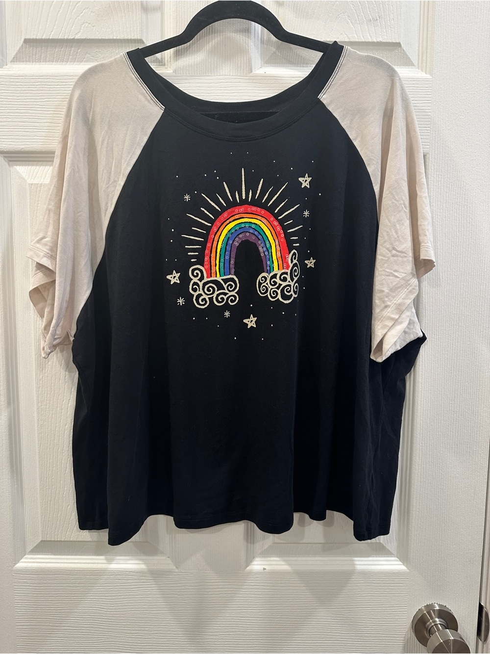 Torrid Rainbow Fitted Vintage Jersey Ringer Tee size 4X